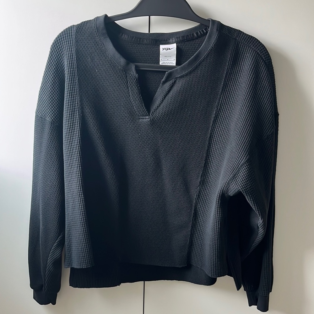 Nike yoga long sleeve crop waffle tee